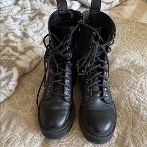 Black combat Lace-Up Women's Boots